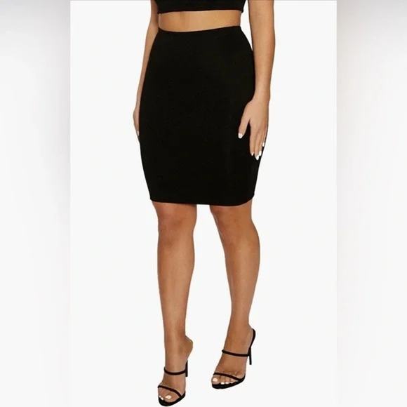 NAKED WARDROBE $32 Hour Glass Mini Skirt Black - Picture 2 of 8
